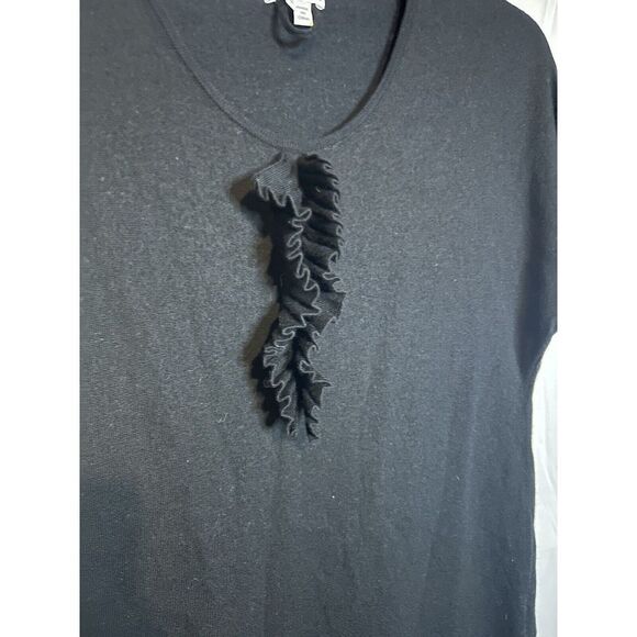 LACOSTE WOMENS (40)- 8/M Black 100% Merino Wool Sweater Dress/Tunic‎ - Picture 2 of 7